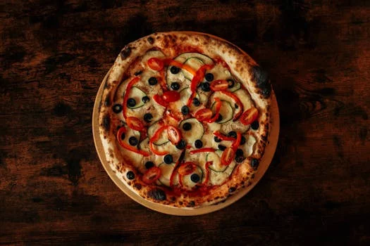 veggie pizza bell peppers mushrooms onions olives